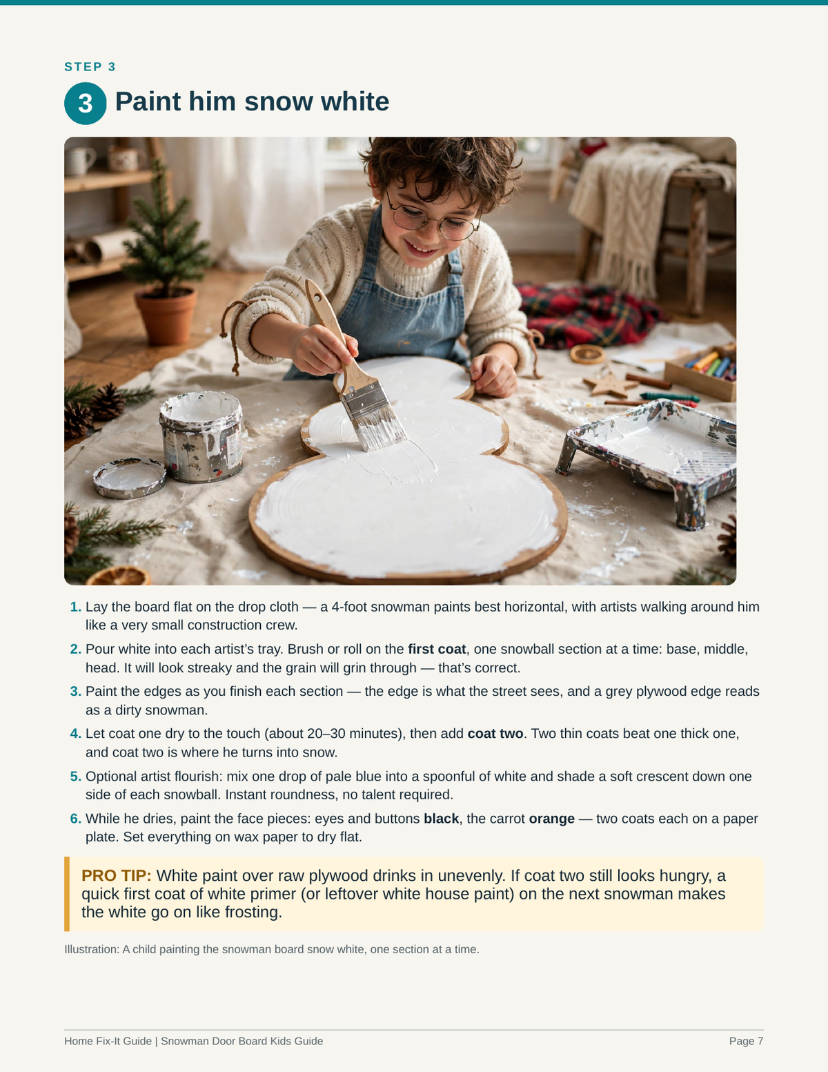 Snowman Door Board Kids Woodworking Project PDF | Christmas Porch Decor Craft Pattern Full-Size Face Templates | DIY eBook