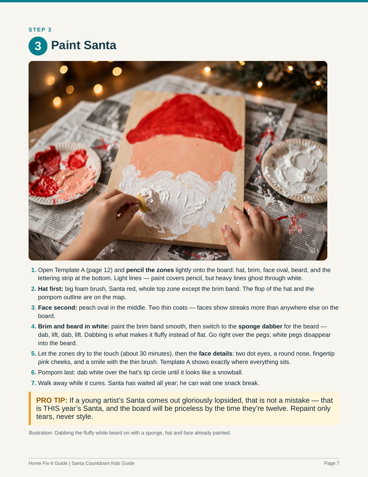 Santa Countdown Board Kids Woodworking Project PDF | Days Till Christmas Craft Pattern Full-Size Templates | DIY Advent eBook