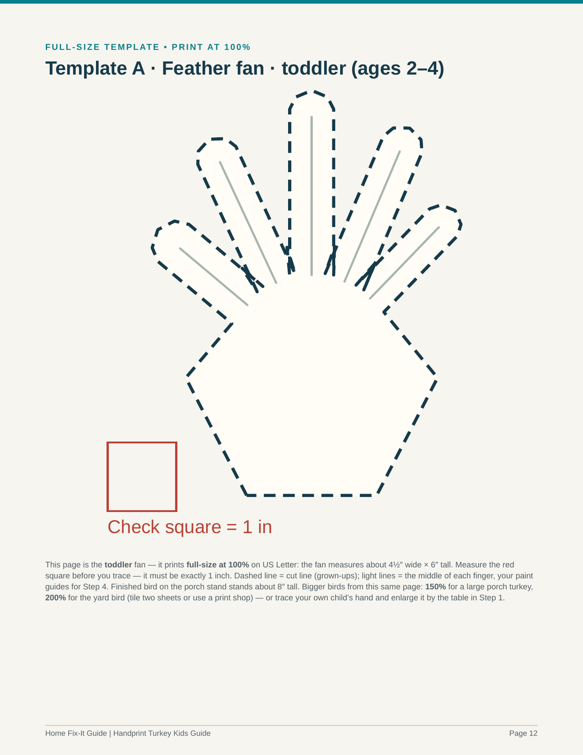Handprint Turkey Kids Woodworking Project PDF | Thanksgiving Craft Pattern with Full-Size Templates | DIY Fall Yard Decor eBook