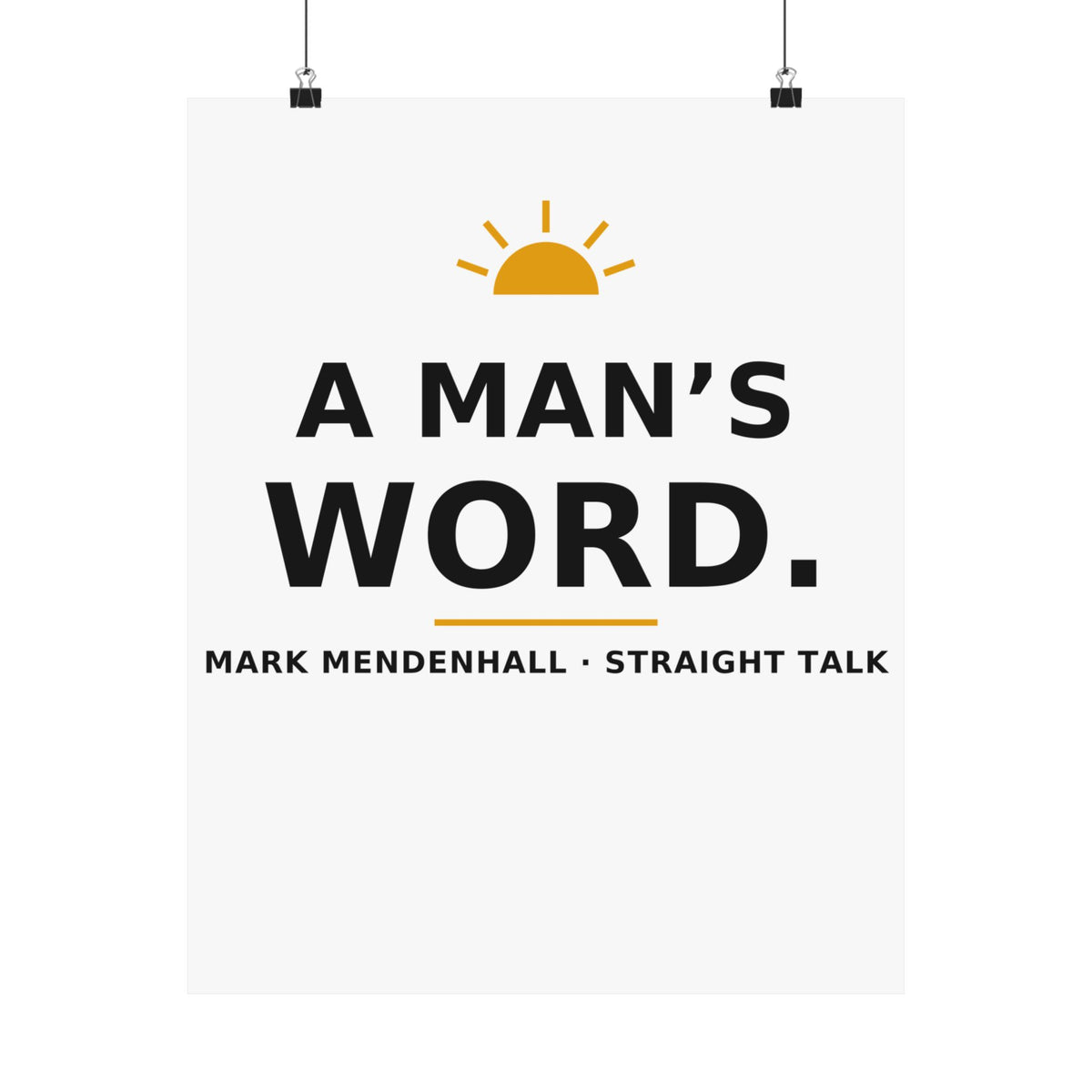 A Man's Word — Poster