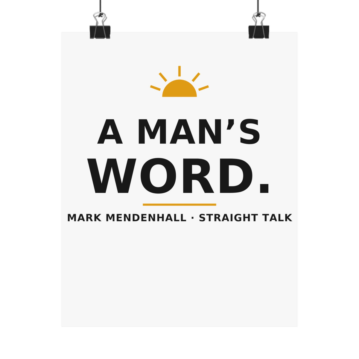 A Man's Word — Poster