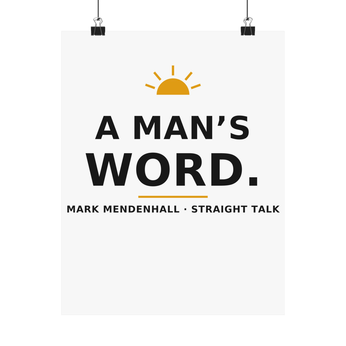 A Man's Word — Poster