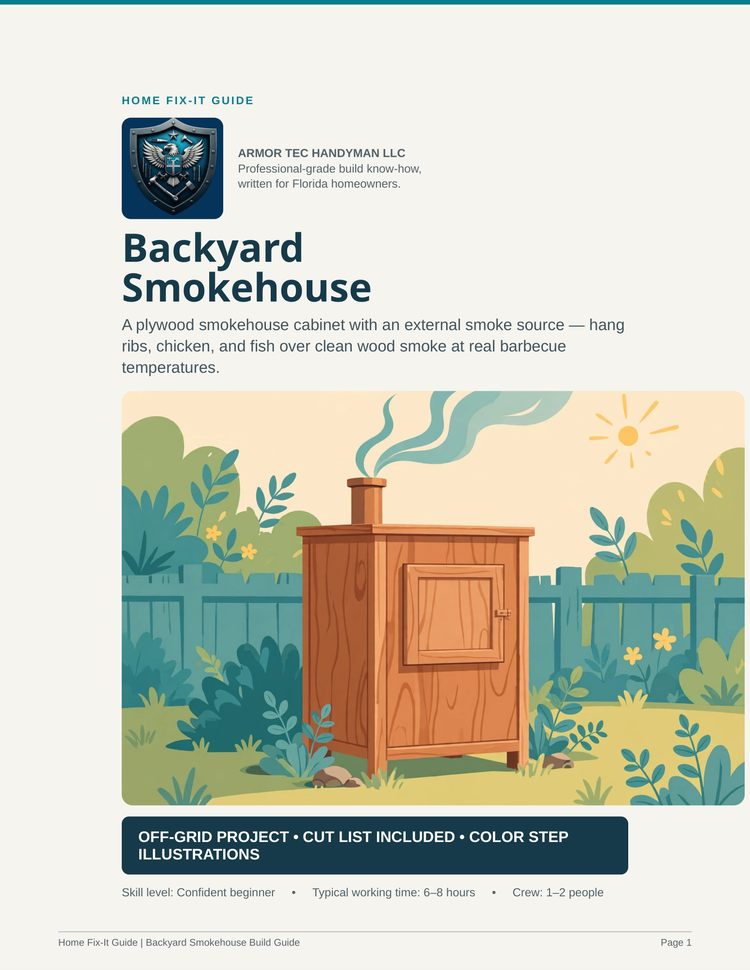 Backyard Smokehouse Plans PDF | DIY Off-Grid Meat Smoker | Smokehouse Build Guide