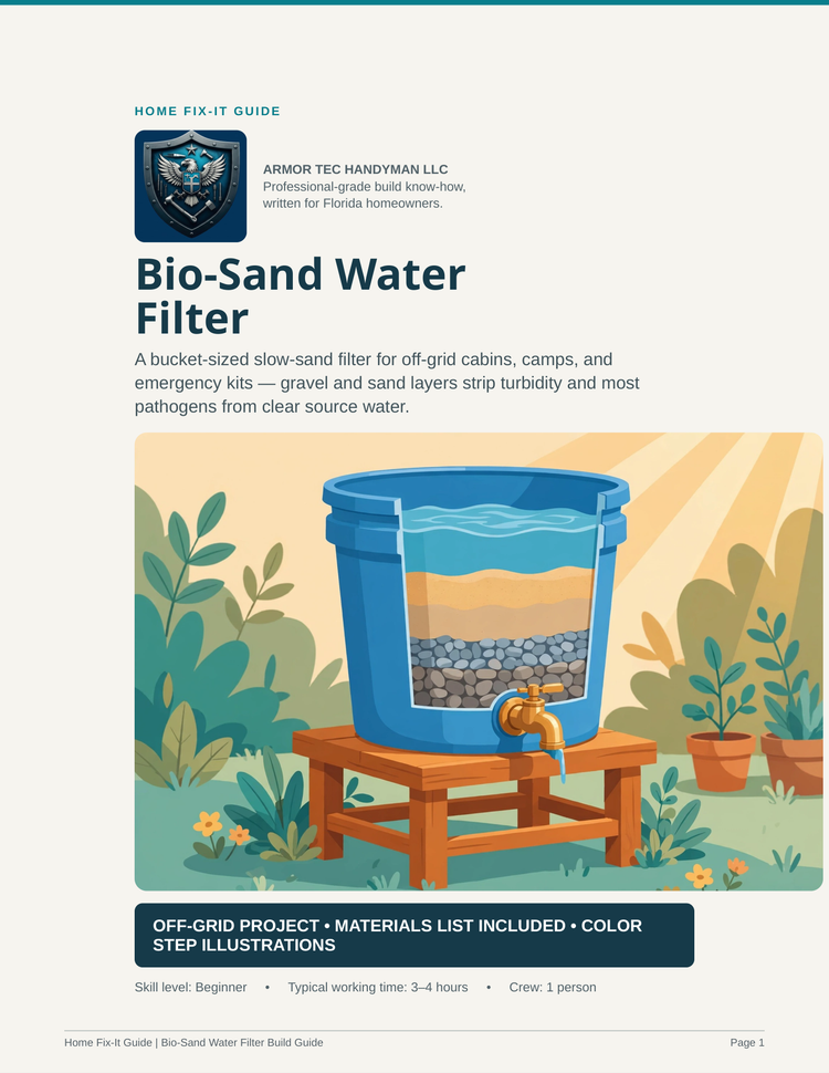 Bio-Sand Water Filter Plans PDF | DIY Off-Grid Water Purifier | Bucket Filter Build