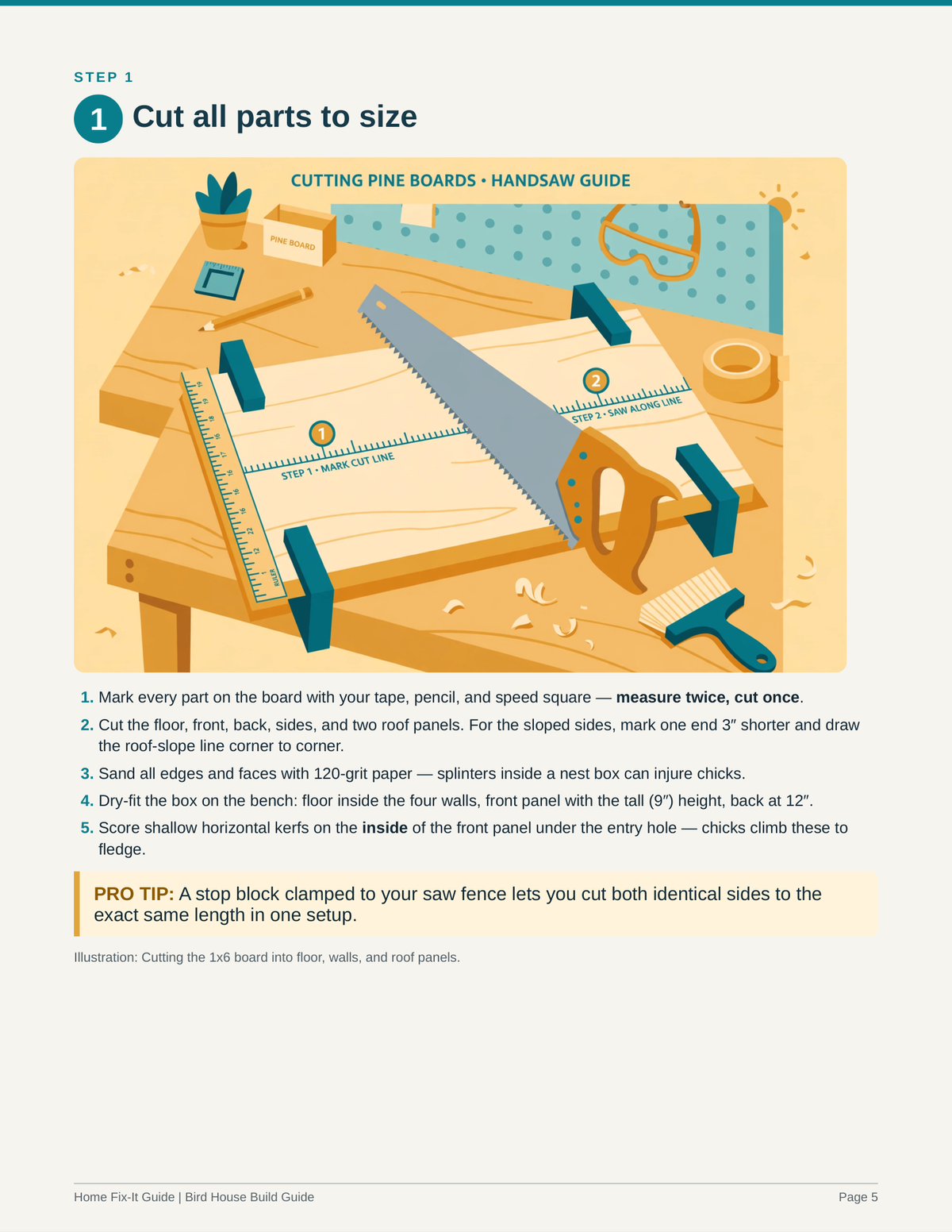 Bird House Build Guide PDF | Wooden Birdhouse Plans DIY | Woodworking eBook