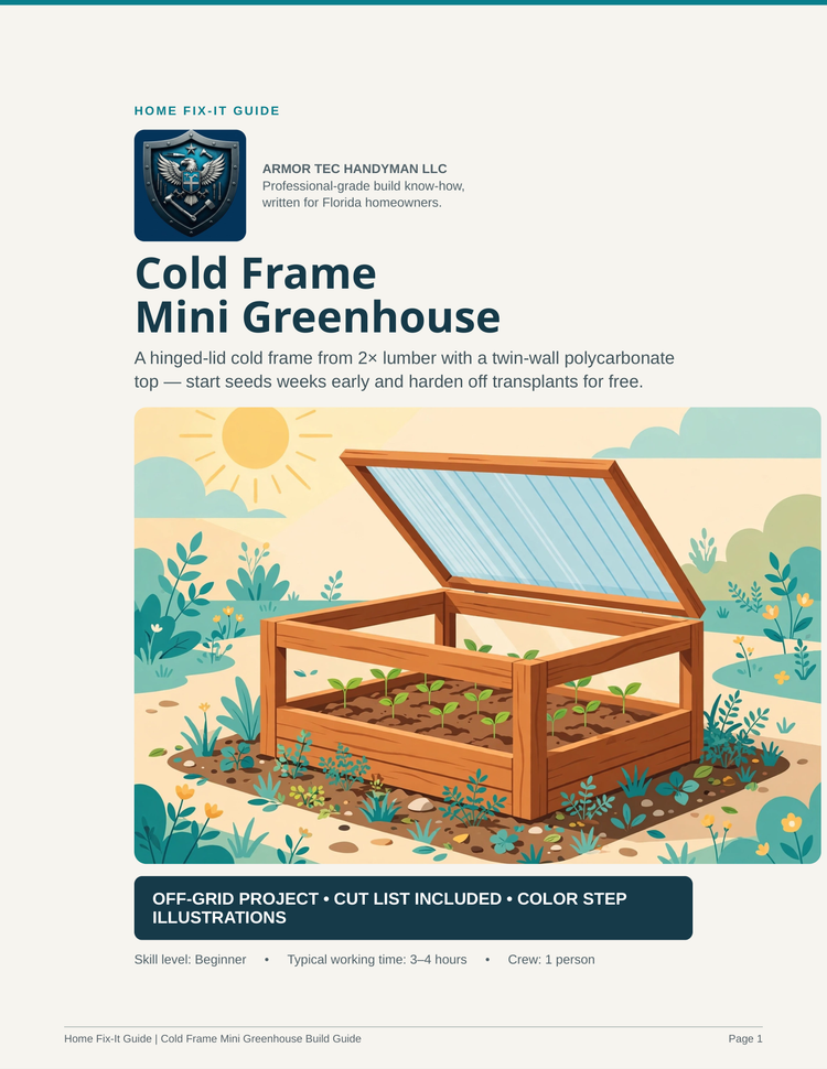 Cold Frame Greenhouse Plans PDF | DIY Off-Grid Mini Greenhouse | Garden Cold Frame