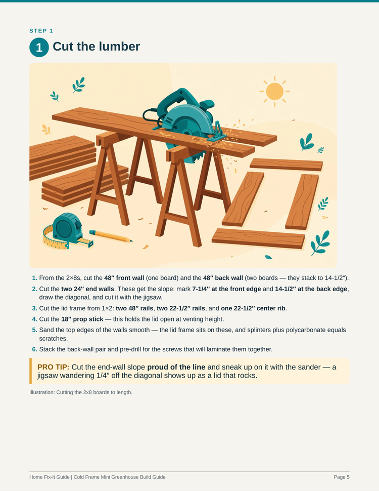 Cold Frame Greenhouse Plans PDF | DIY Off-Grid Mini Greenhouse | Garden Cold Frame