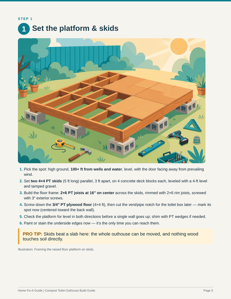 Compost Toilet Outhouse Plans PDF | DIY Off-Grid Bathroom Build | Composting Toilet Guide