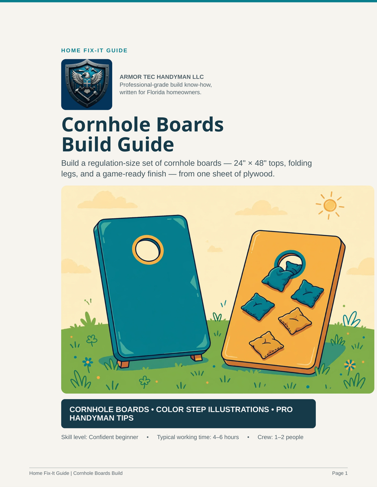 Cornhole Boards Build Guide PDF | Regulation Game Plans DIY | Woodworking eBook