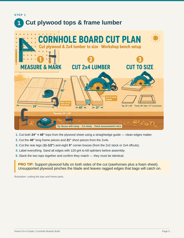 Cornhole Boards Build Guide PDF | Regulation Game Plans DIY | Woodworking eBook