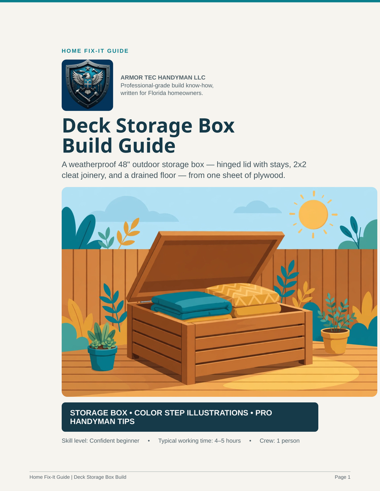 Deck Storage Box Build Guide PDF | Outdoor Storage Bench Plans DIY | Patio eBook
