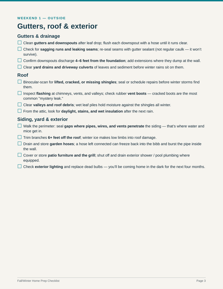 Fall Winter Home Prep Checklist PDF