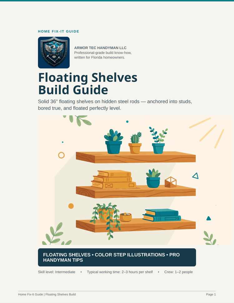 Floating Shelves Build Guide PDF | Wall Shelf Install Plans DIY | Home Decor eBook