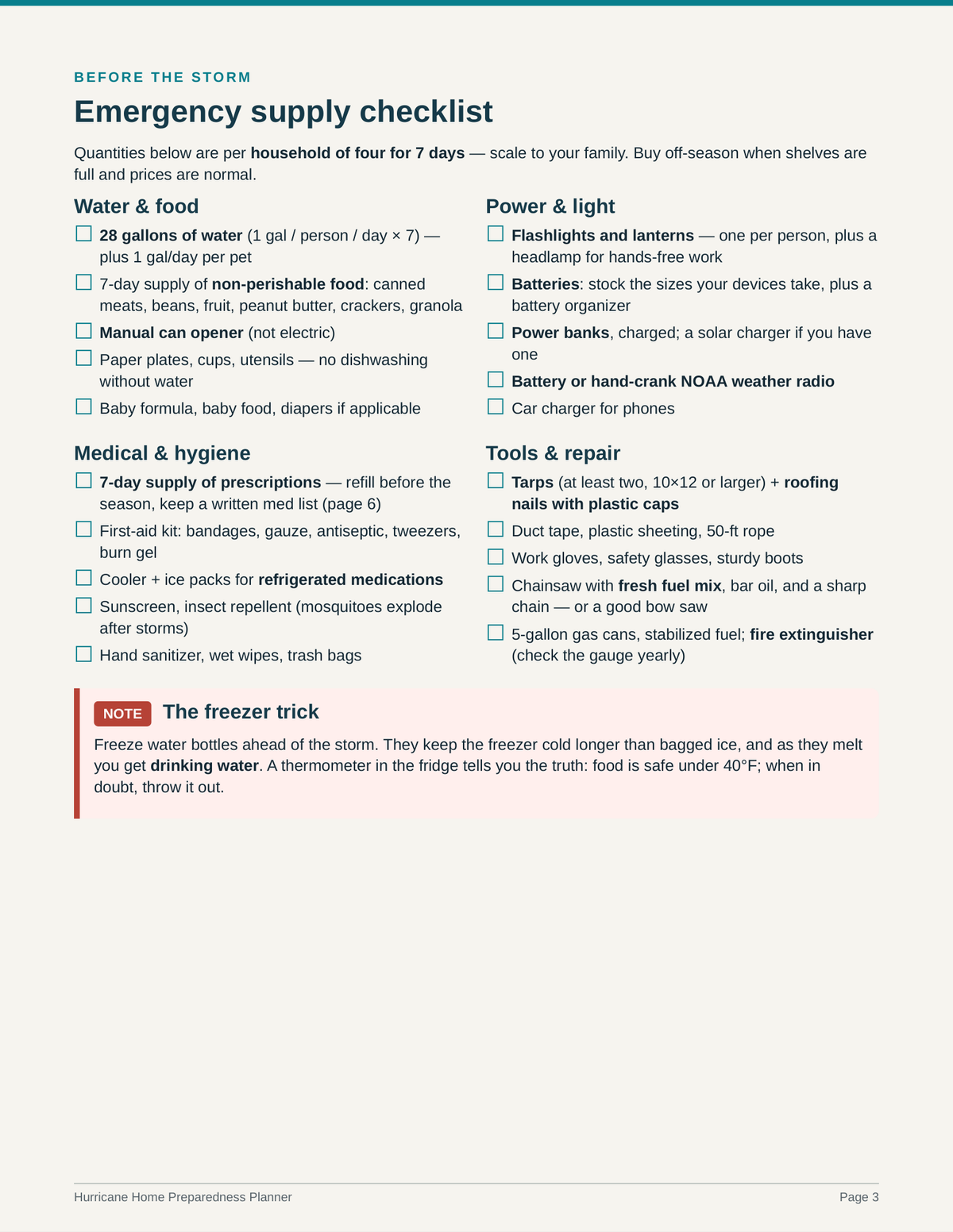 Hurricane Preparedness Planner PDF