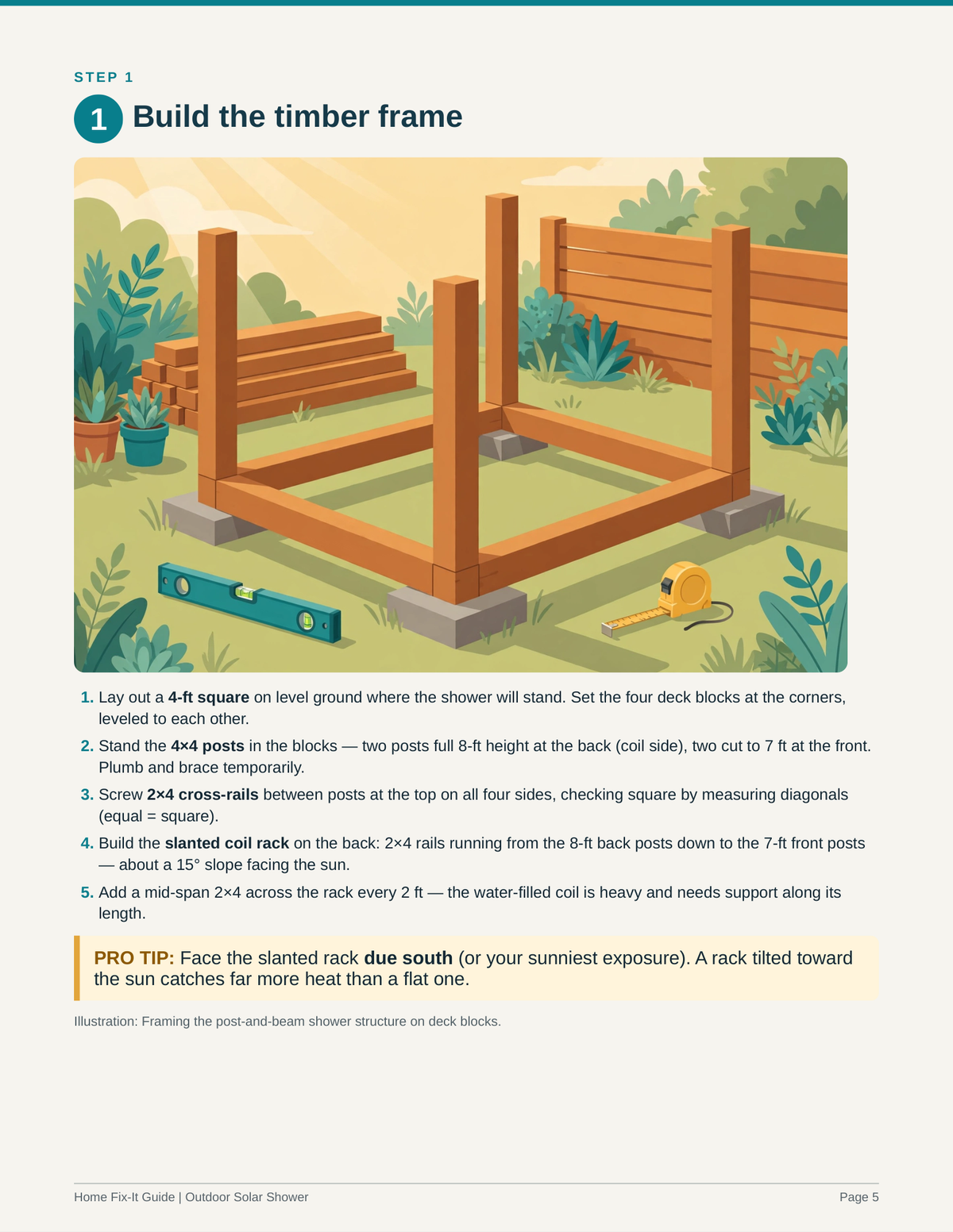 Outdoor Solar Shower Plans PDF | DIY Off-Grid Sun-Heated Shower | Camp Shower Build