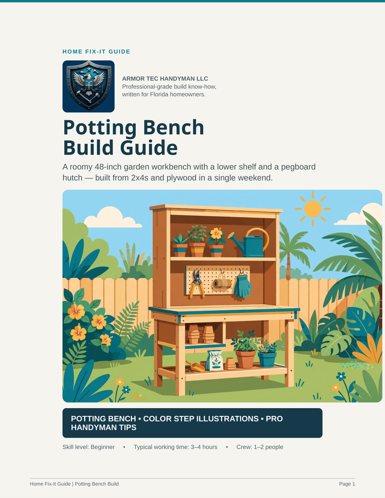 Potting Bench Build Guide PDF | Garden Workbench Plans DIY | Gardening eBook
