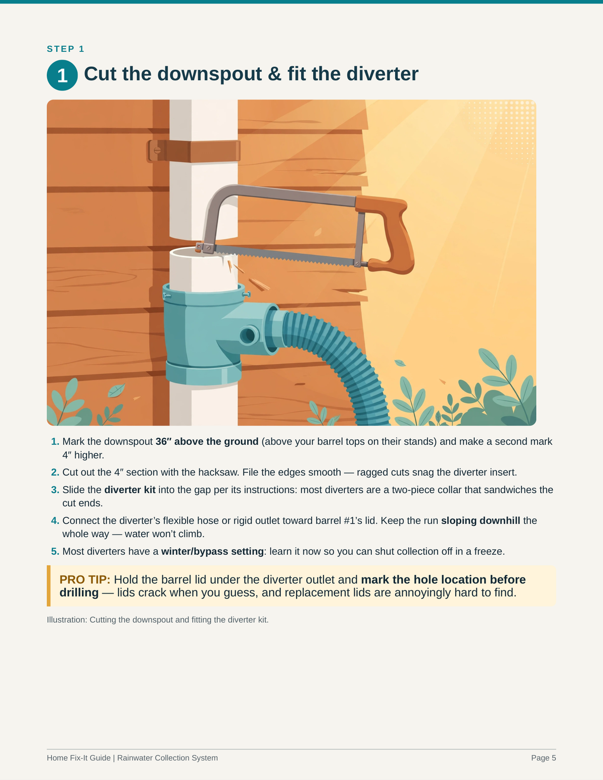 Rainwater Collection System Plans PDF | DIY Off-Grid Rain Barrel Setup | Water Catchment Guide