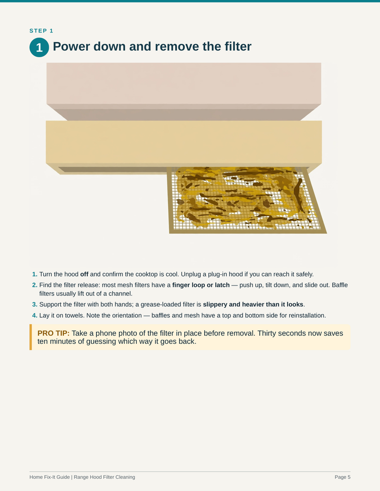 Range Hood Filter Cleaning Guide PDF | Degrease Kitchen Hood DIY | Home eBook