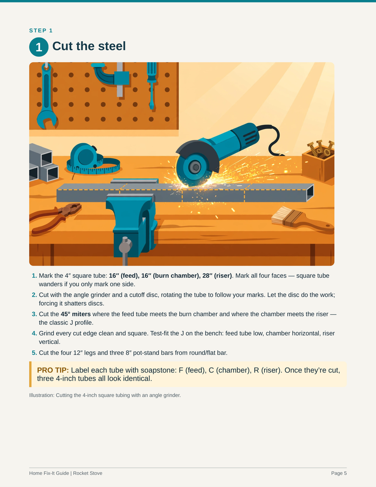 Rocket Stove Plans PDF | DIY Off-Grid J-Tube Stove Build | Survival Cooking Guide