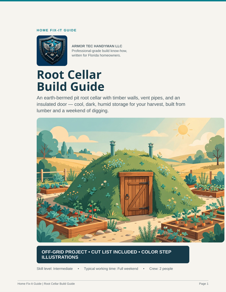 Root Cellar Plans PDF | DIY Off-Grid Underground Food Storage | Timber Pit Cellar Guide