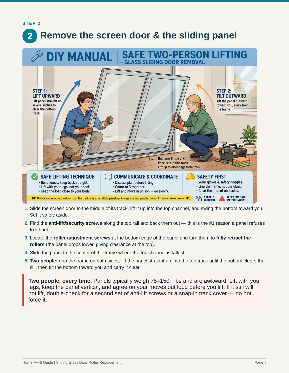 Sliding Glass Door Roller Guide PDF | Fix Stuck Patio Door DIY | Repair eBook