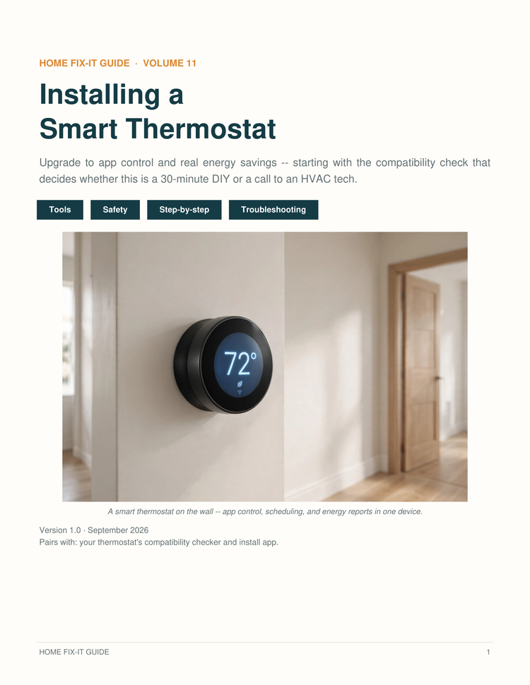 Smart Thermostat Install Guide PDF | C-Wire & Setup DIY | HVAC eBook