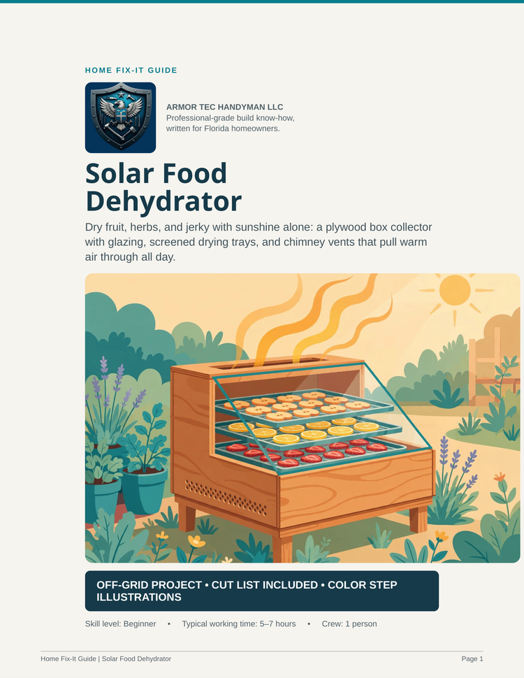 Solar Food Dehydrator Plans PDF | DIY Off-Grid Food Dryer | Solar Drying Build Guide