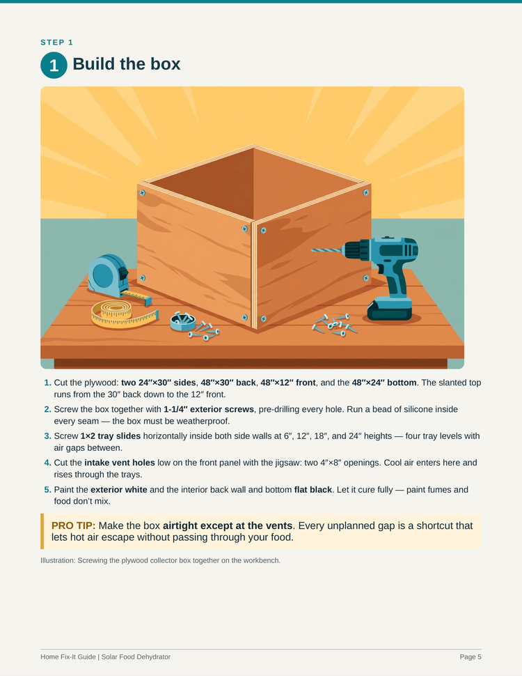 Solar Food Dehydrator Plans PDF | DIY Off-Grid Food Dryer | Solar Drying Build Guide