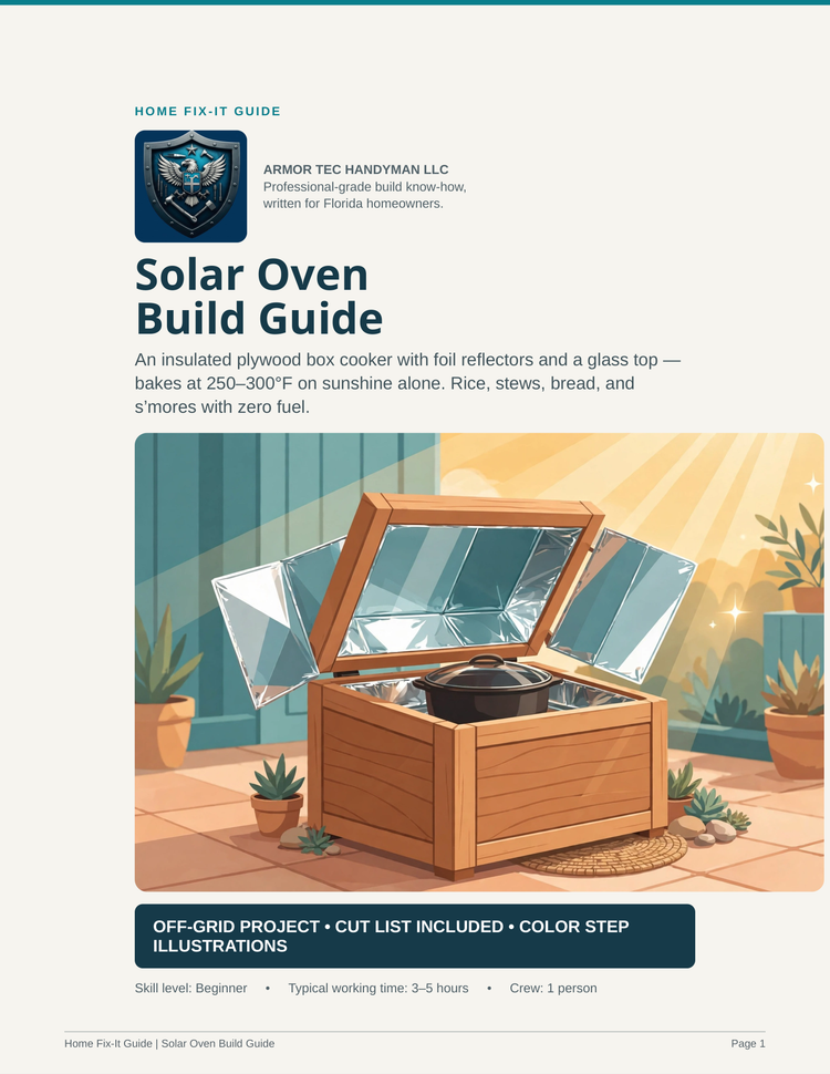 Solar Oven Plans PDF | DIY Off-Grid Box Cooker Build | Sun Oven Cooking Guide