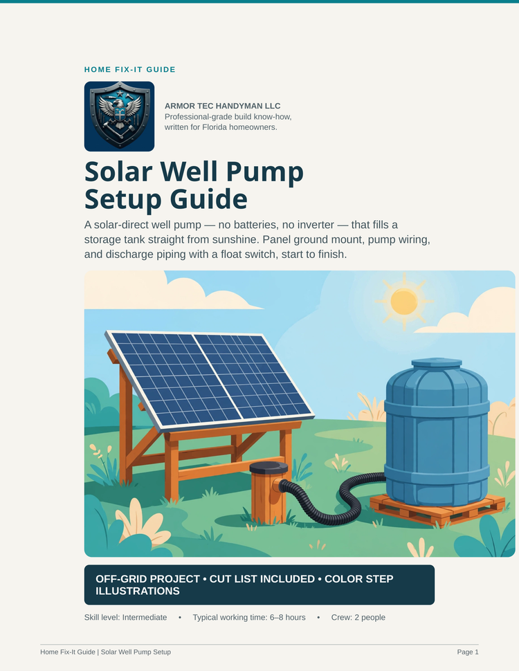 Solar Well Pump Setup Plans PDF | DIY Off-Grid DC Pump Install | Solar Water Pump Guide