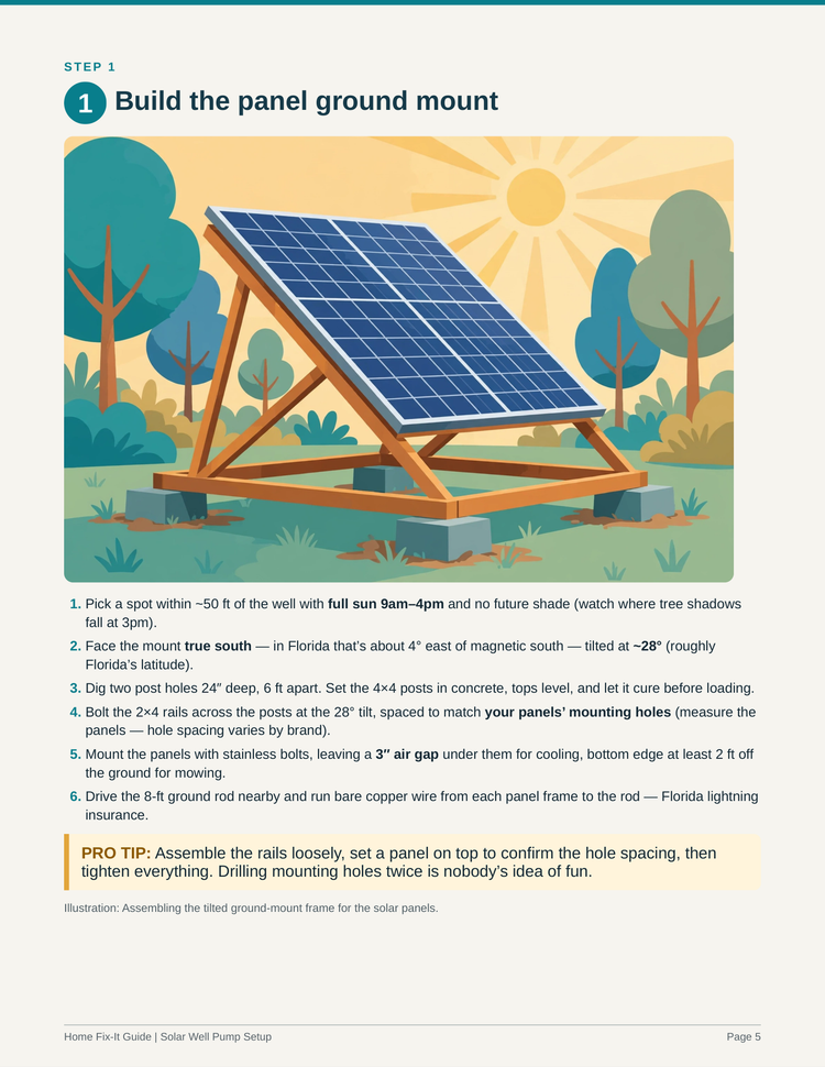 Solar Well Pump Setup Plans PDF | DIY Off-Grid DC Pump Install | Solar Water Pump Guide