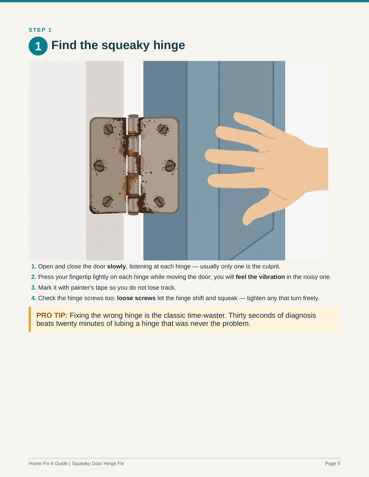 Squeaky Door Hinge Fix Guide PDF | Silence Door Hinges DIY | Home Repair eBook