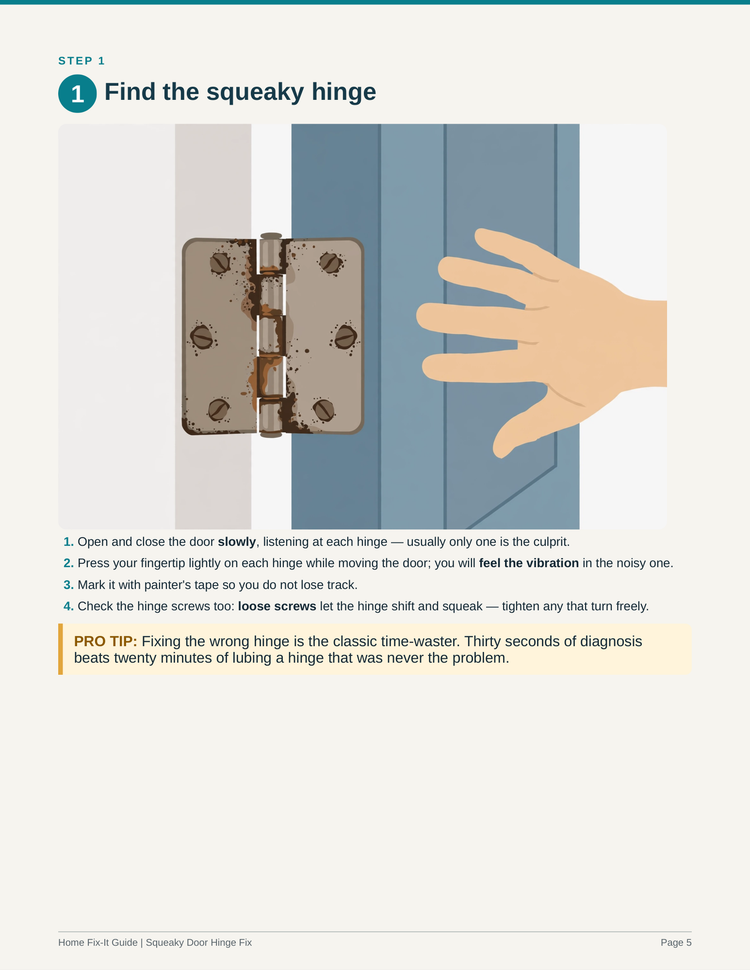 Squeaky Door Hinge Fix Guide PDF | Silence Door Hinges DIY | Home Repair eBook