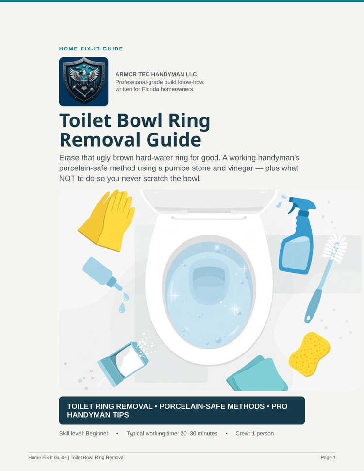 Toilet Bowl Ring Removal Guide PDF | Hard Water Stain Remover DIY | Bathroom eBook