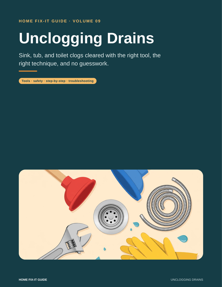 Unclog Drains Guide PDF | Plunger Snake P-Trap Instructions | DIY Plumbing eBook