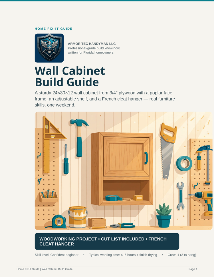 Wall Cabinet Build Guide PDF | Small Storage Cabinet Plans DIY | Woodworking eBook