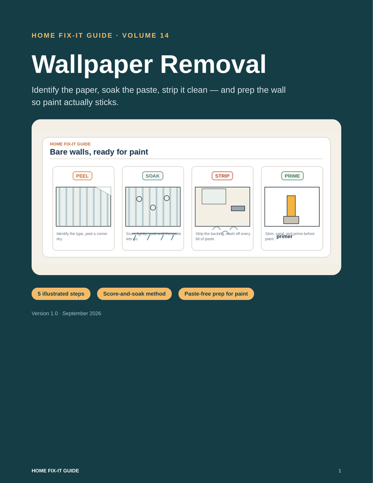 Wallpaper Removal Guide PDF | Strip Wallpaper DIY Without Damage | eBook