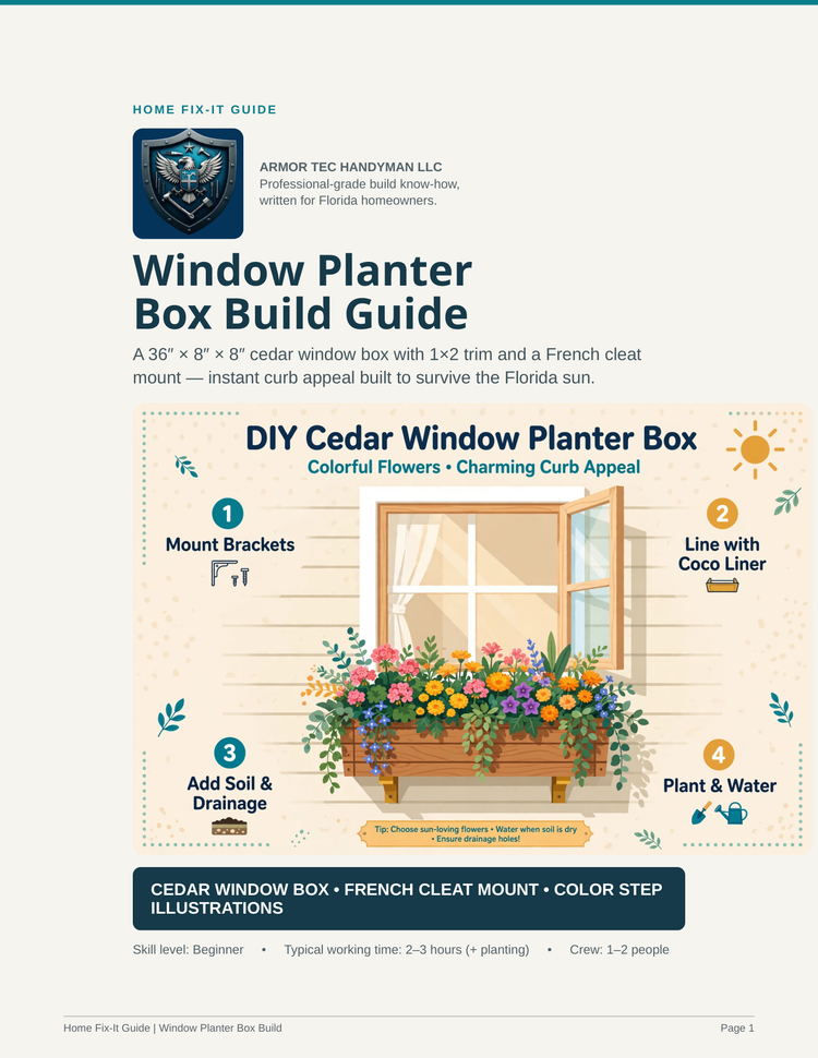 Window Planter Box Build Guide PDF | Flower Box Plans DIY | Gardening eBook
