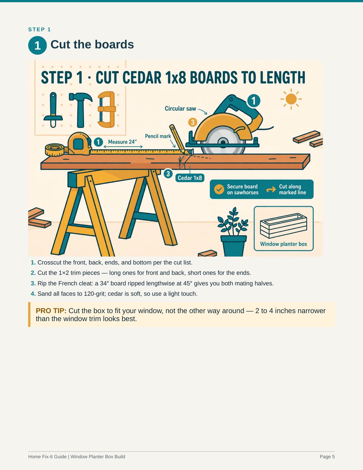 Window Planter Box Build Guide PDF | Flower Box Plans DIY | Gardening eBook