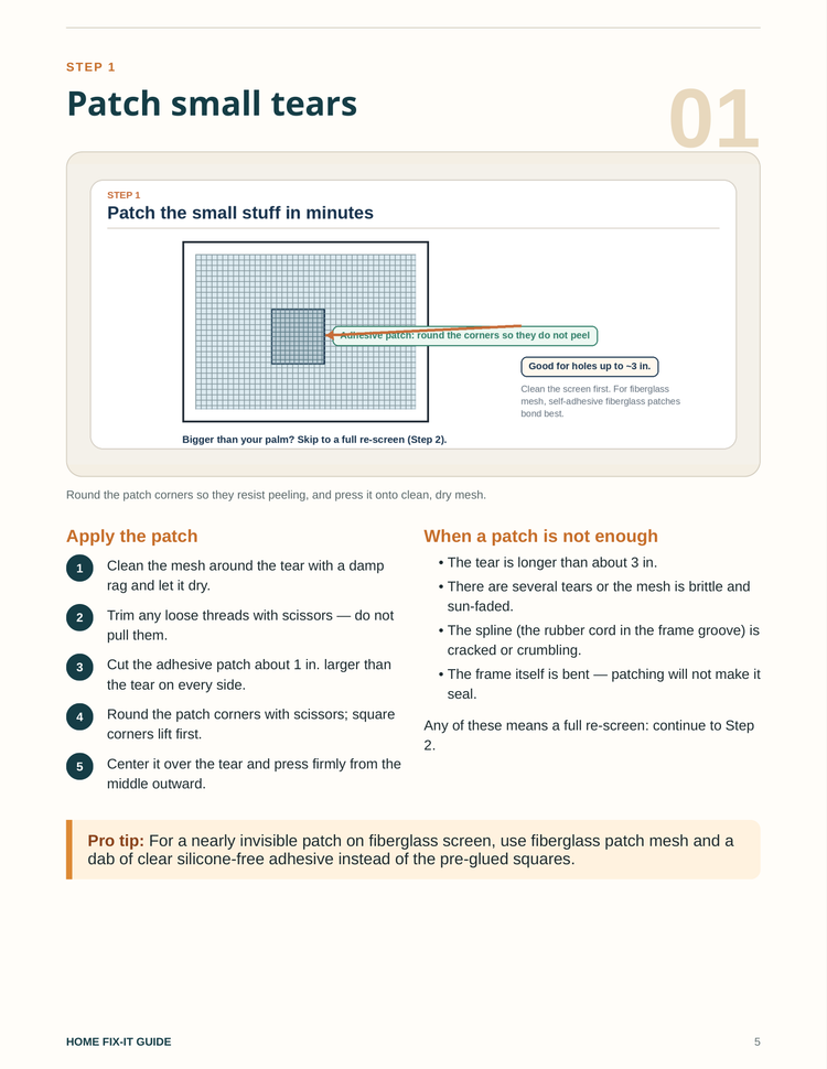 Window Screen Repair Guide PDF | Rescreen Window DIY Instructions | eBook