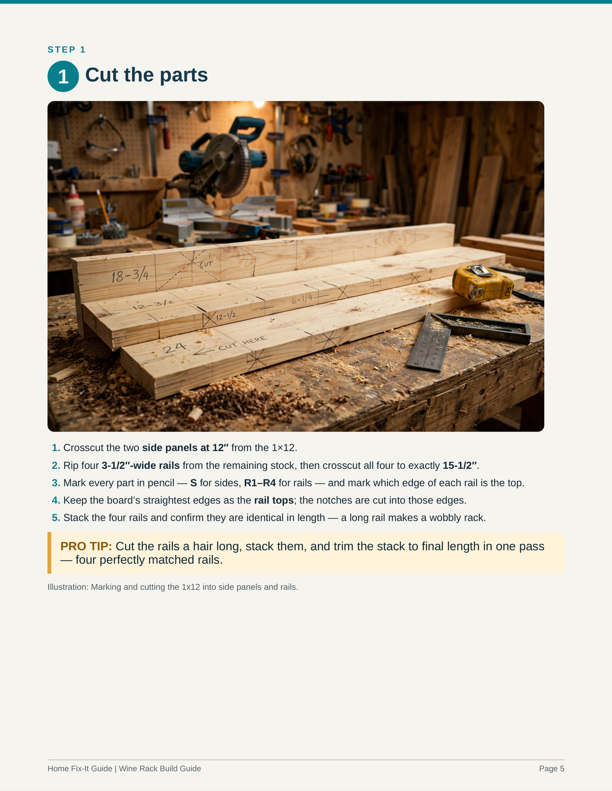 Six-Bottle Wine Rack Build Guide PDF | Countertop Wine Rack Plans DIY | Woodworking eBook