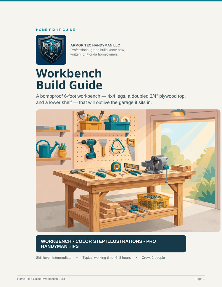 Workbench Build Guide PDF | Sturdy Garage Bench Plans DIY | Workshop eBook